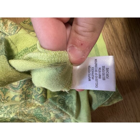 One World Live and Let Live Tunic Top Size 1X Paisley Rhinestones‎ Artsy Chic - Picture 8 of 11